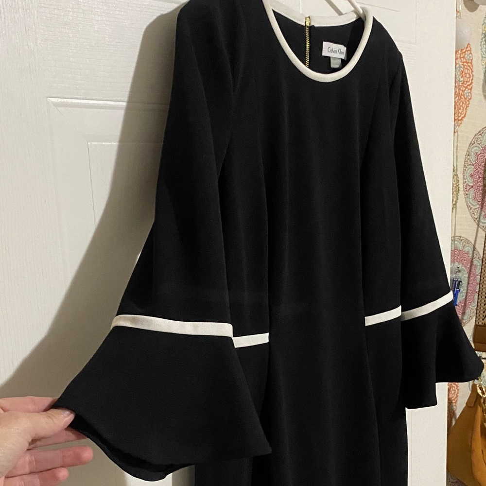 Calvin Klein Black Dress with White Trim - Picture 5 of 5